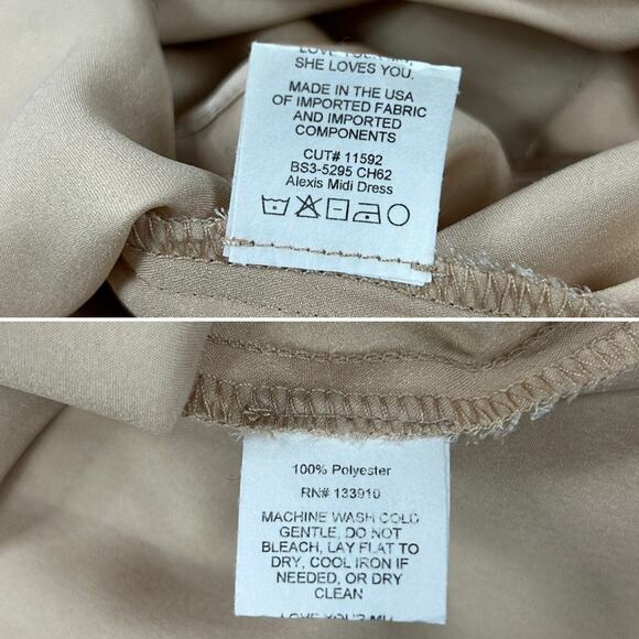 Show Me Your Mumu Alexis Midi in Champagne Luxe Satin size Large - Picture 7 of 13